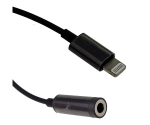 Apple Authorized Lightning Male to 3.5mm Adapter Cable, 3 inch, Black