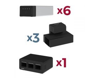 Luxor - KBEP-6B3C3 - Medium Use Bundle - KwikBoost EdgePower Desktop Charging Station System