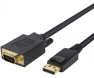 DisplayPort to VGA Video cable, DisplayPort Male to VGA Male, 3 foot