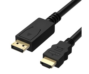 DisplayPort to HDMI Cable, DisplayPort Male to HDMI Male, 3 foot