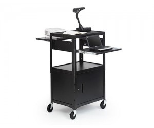 Bretford - A2642NS - Adjustable AV Cart with Pull-Out Notebook Shelf
