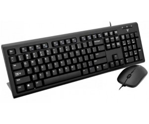 V7 - Wired Keyboard and Mouse Combo - Black - USB