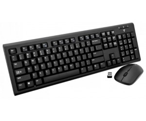 V7 - Wireless Keyboard and Mouse Combo - Black - 2.4 GHz