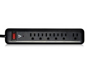 V7 - 6-Outlet Home/Office Surge Protector, 900 Joules - Black