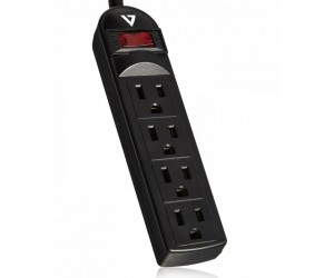 V7 - 4-Outlet Home/Office Surge Protector, 450 Joules - Black