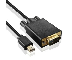 Mini DisplayPort to VGA Video Cable, Mini DisplayPort Male to VGA Male, 3 foot