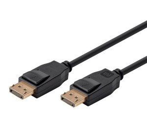 DisplayPort v1.2 Video Cable, 17.28 Gbit/s Data Rate for up to 4k@75Hz, DisplayPort Male, 3 foot