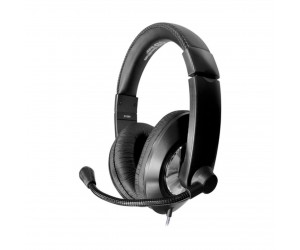HamiltonBuhl - ST2BK - Smart-Trek™ Deluxe-Sized Headset with In-Line Volume Control - 3.5mm