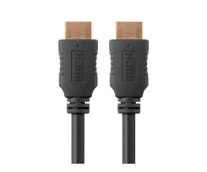 HDMI Cable, High Speed with Ethernet, HDMI-A male to HDMI-A male, 4K @ 60Hz, 24 AWG, 25 foot
