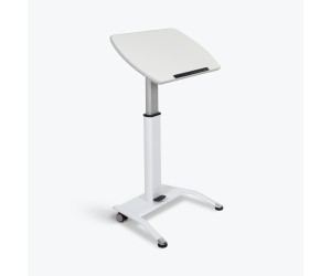 Luxor - LX-PNADJ-WH - Pneumatic Adjustable-Height Lectern / Mobile Standing Desk - White