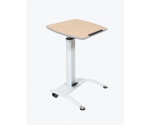 Luxor - LX-PNADJ-LW - Pneumatic Adjustable-Height Lectern / Mobile Standing Desk - Light Wood