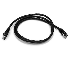 Cat6a Black Ethernet Patch Cable, Snagless/Molded Boot, 500 MHz, 1 foot