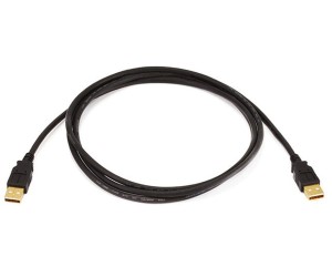 USB 2.0 Type A Male to Type A Male Cable, Black, 3 foot